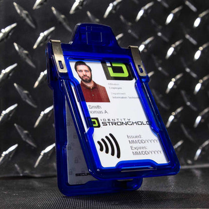 Secure Badge Holder Classic, Vertical 1 ID Card Holder, Retractable Reel, and Lanyard Bundle