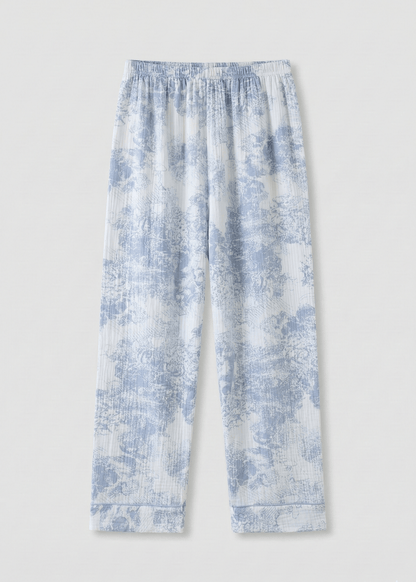 Blush Mist Cotton Pajama Set / Blue