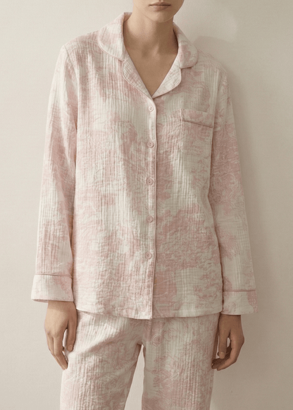 Blush Mist Cotton Pajama Set / Pink