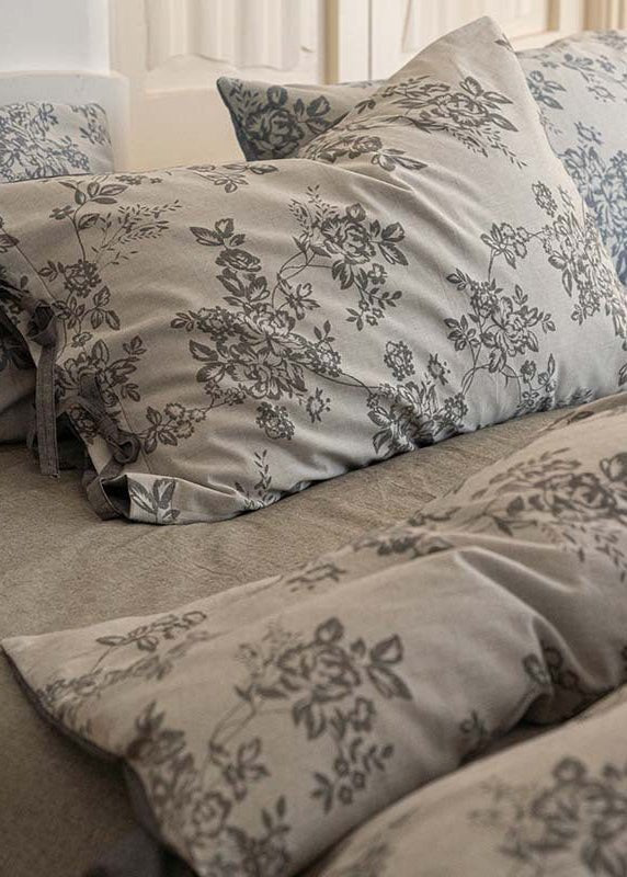 Bonnie Ribbon Bow Tie Floral Bedding Set / Blue