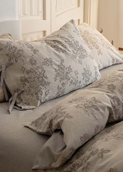 Bonnie Ribbon Bow Tie Floral Bedding Set / Blue