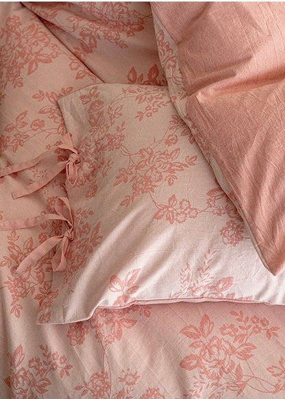 Bonnie Ribbon Bow Tie Floral Bedding Set / Brown