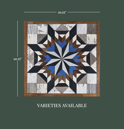 Amish Handmade Barn Quilt - Square (20.75 in x 20.75 in x 1 in)