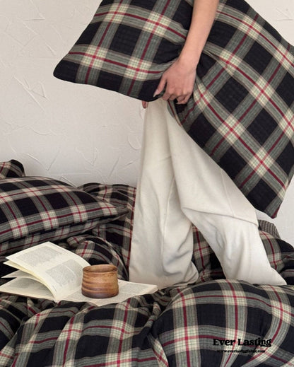 British Vintage Plaid Bedding Set / Brown