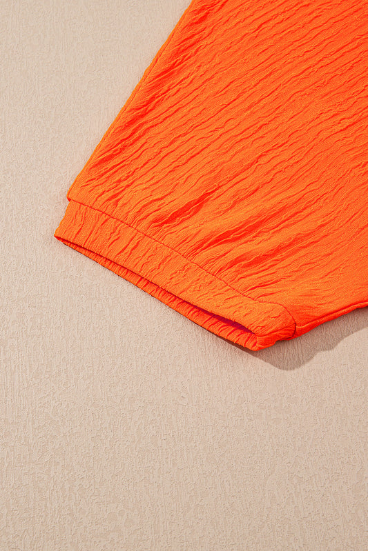 Luxury Textured V Neck T Shirt and Shorts Set