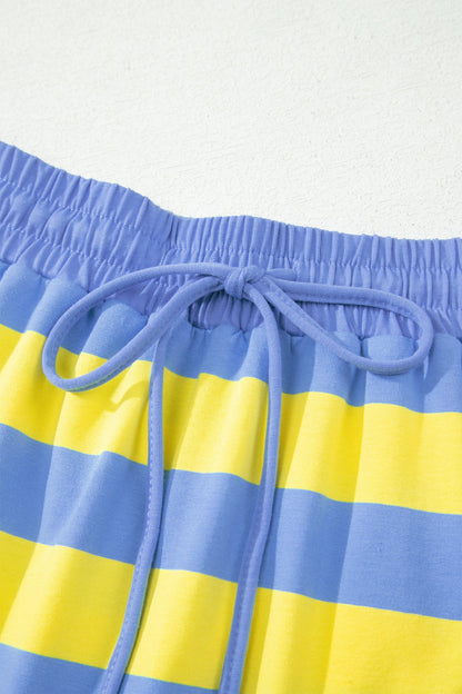 Stripe Dolman Tee & Drawstring Skort Set