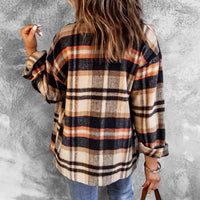 Multicolor Plaid Casual Button Up Flannel Shacket Anytime