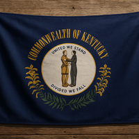 Kentucky Flag with Grommets Along the Edges for Wall Hanging