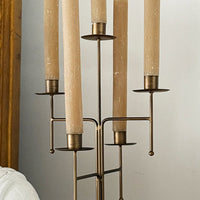 Freestanding Antique Iron Candelabra, Set of Two