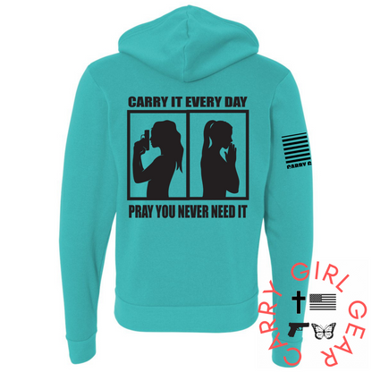 CARRY & PRAY Zippered Hoodie