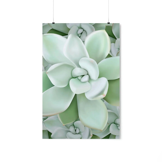 Pachyveria Haagei Succulent Pattern Botanical Print – Unframed Wall Art