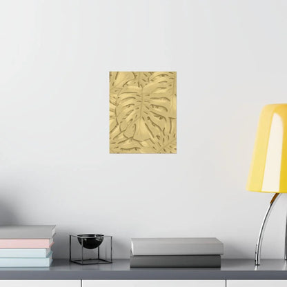 Golden Monstera Botanical Print – Unframed Wall Art