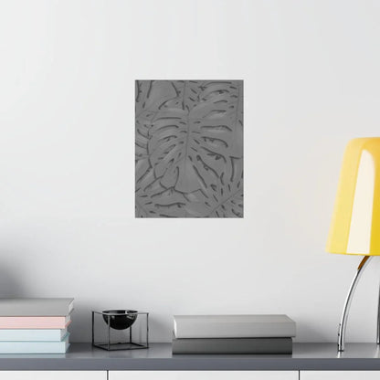 Grey Monstera Botanical Print – Unframed Wall Art