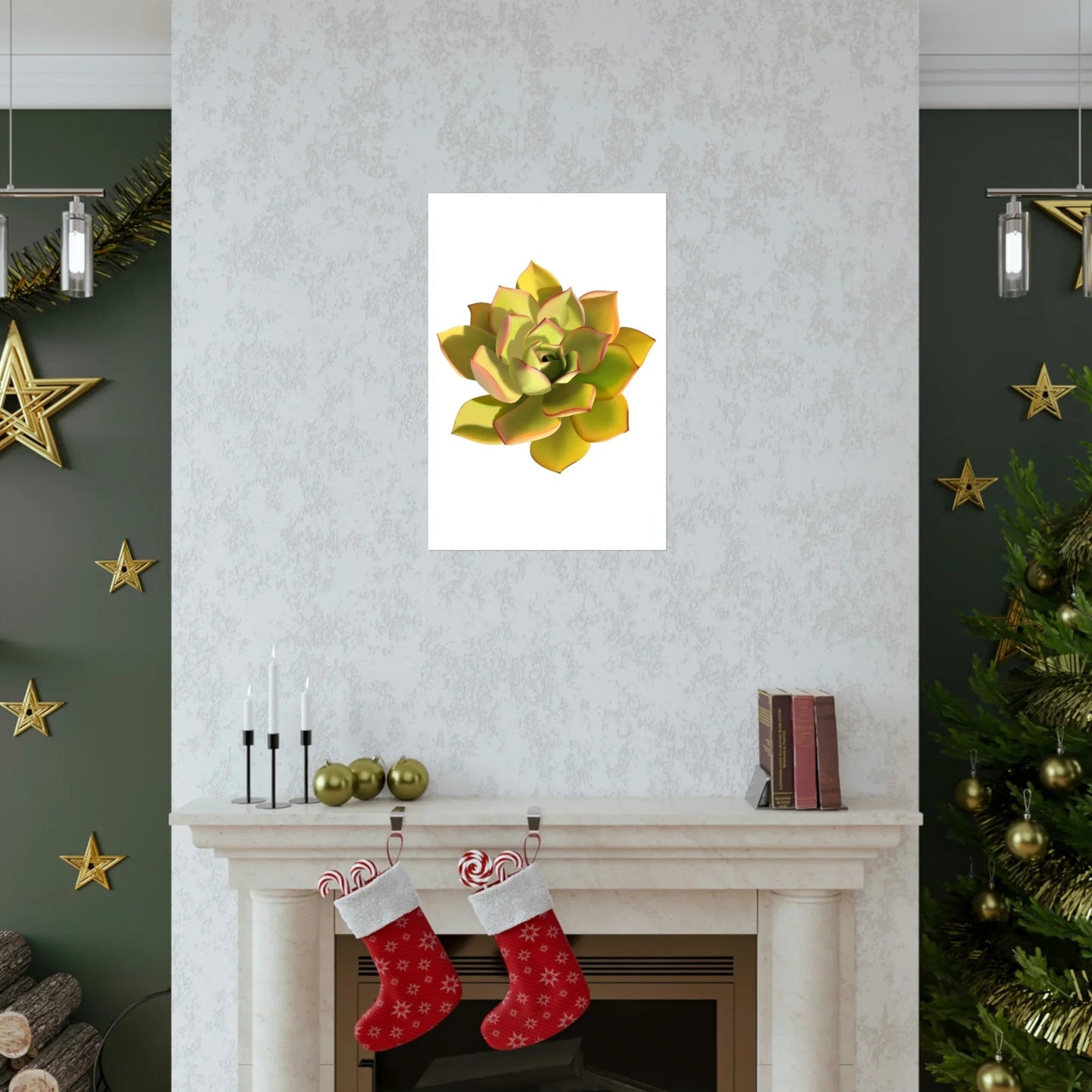 Noble Aeonium Succulent Botanical Print – Unframed Wall Art