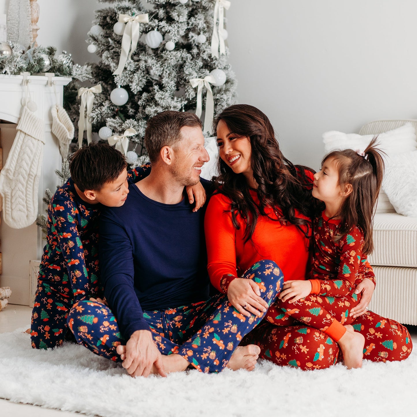 Kids’ Red Christmas Pajama Set – Soft Bamboo PJs with Red Truck & Tree Print (2025 Limited Edition)