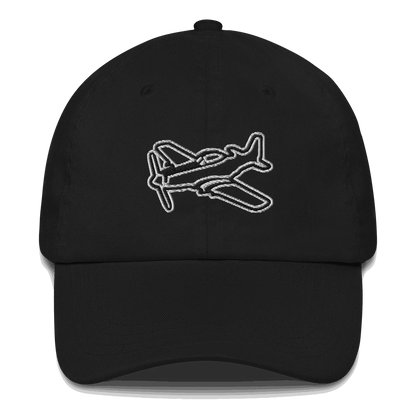 Aviation hat Rule the Sky Black and White Embroidered