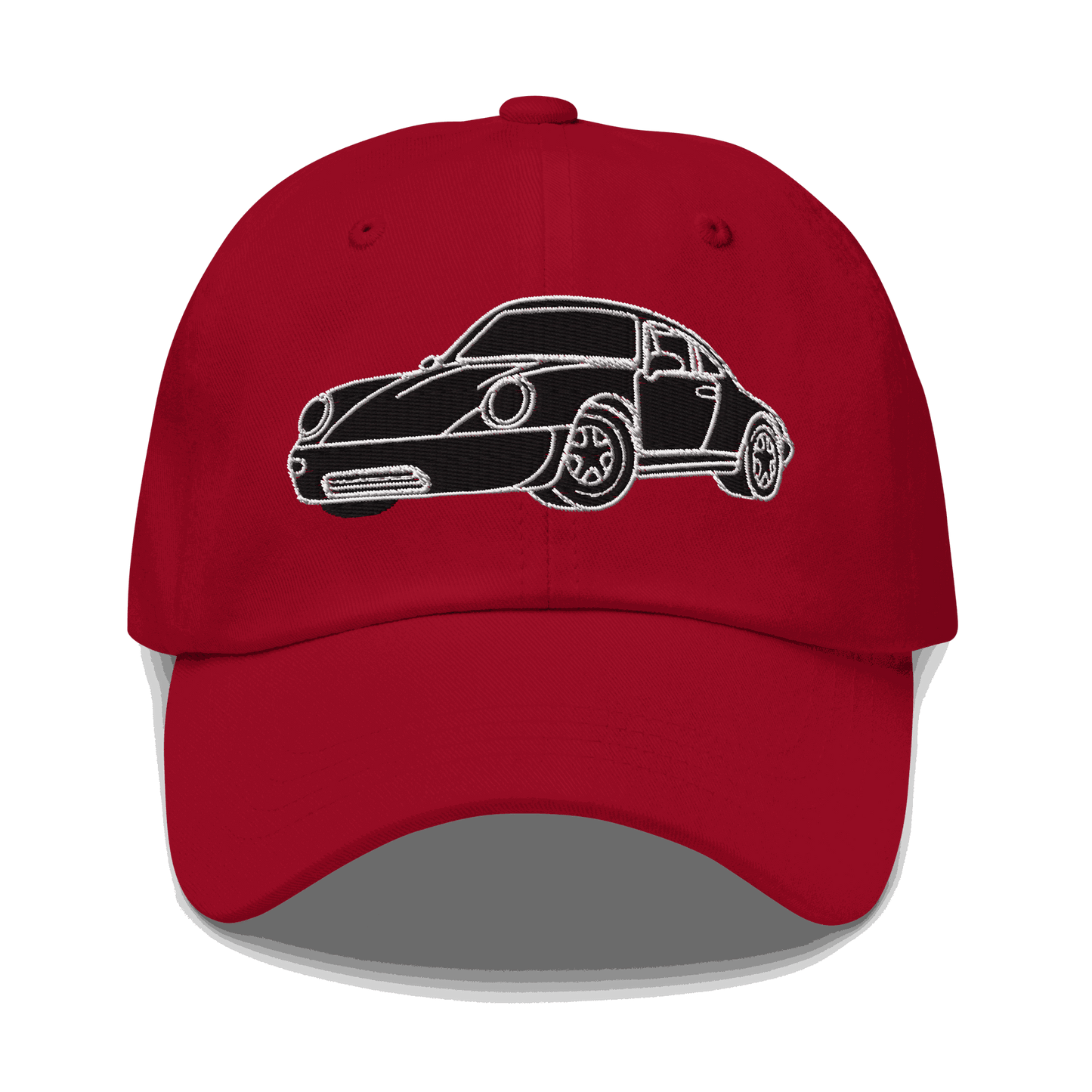 Automotive Hat. 911 Black Racer Dad Hat Embroidered