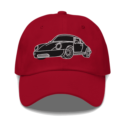 Automotive Hat. 911 Black Racer Dad Hat Embroidered