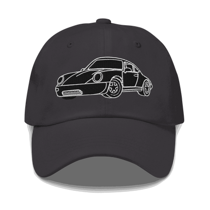 Automotive Hat. 911 Black Racer Dad Hat Embroidered