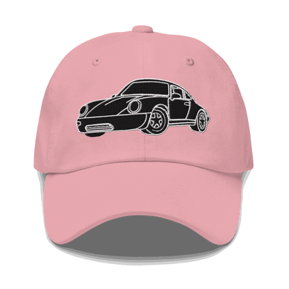 Automotive Hat. 911 Black Racer Dad Hat Embroidered