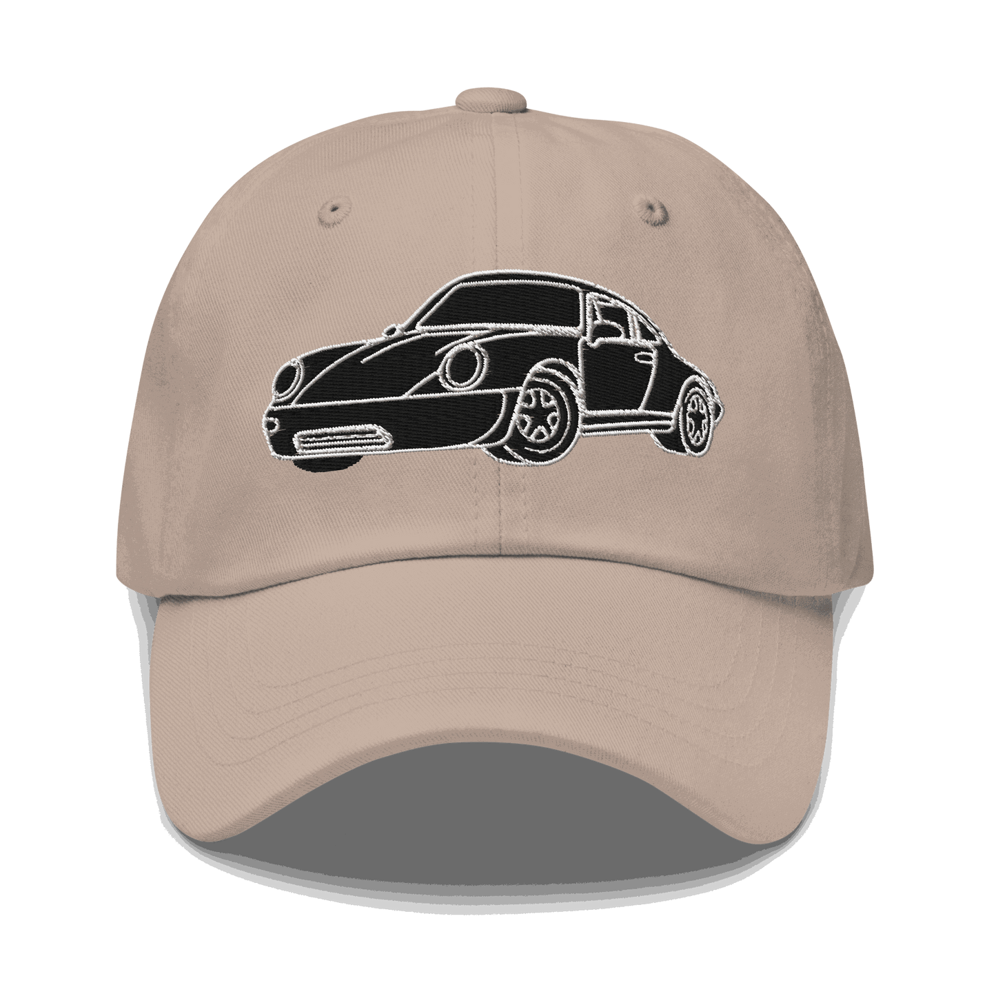 Automotive Hat. 911 Black Racer Dad Hat Embroidered