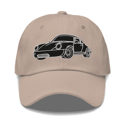 Automotive Hat. 911 Black Racer Dad Hat Embroidered