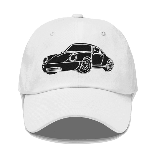 Automotive Hat. 911 Black Racer Dad Hat Embroidered