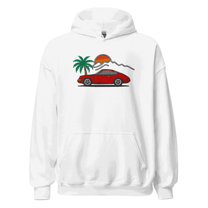 Classic German Sports Car Hoodie Sunset & Palm Tree