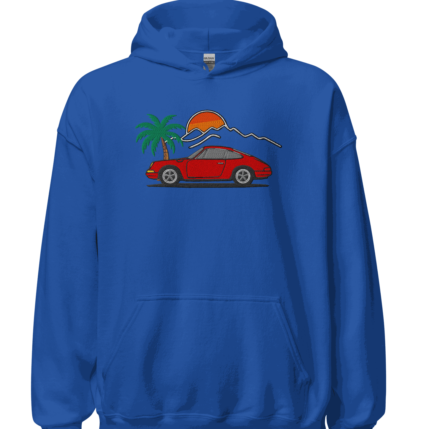 Classic German Sports Car Hoodie Sunset & Palm Tree