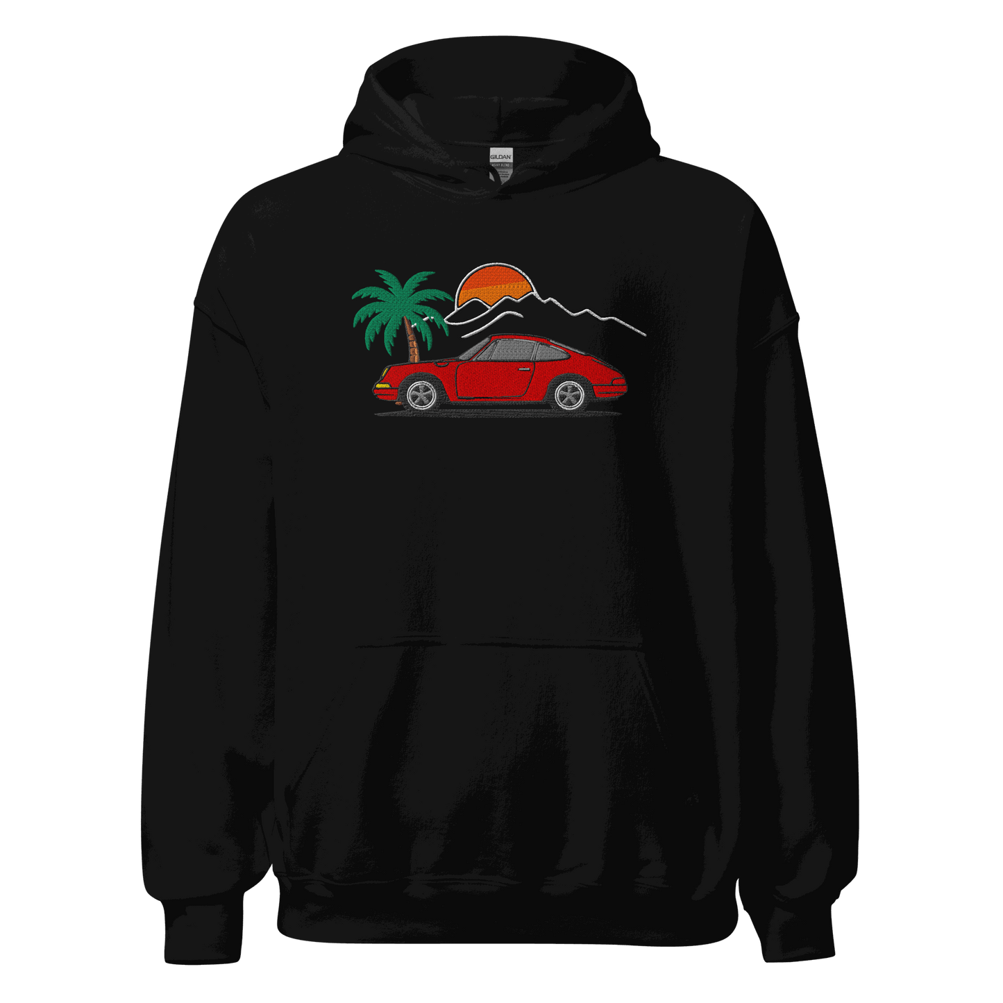 Classic German Sports Car Hoodie Sunset & Palm Tree