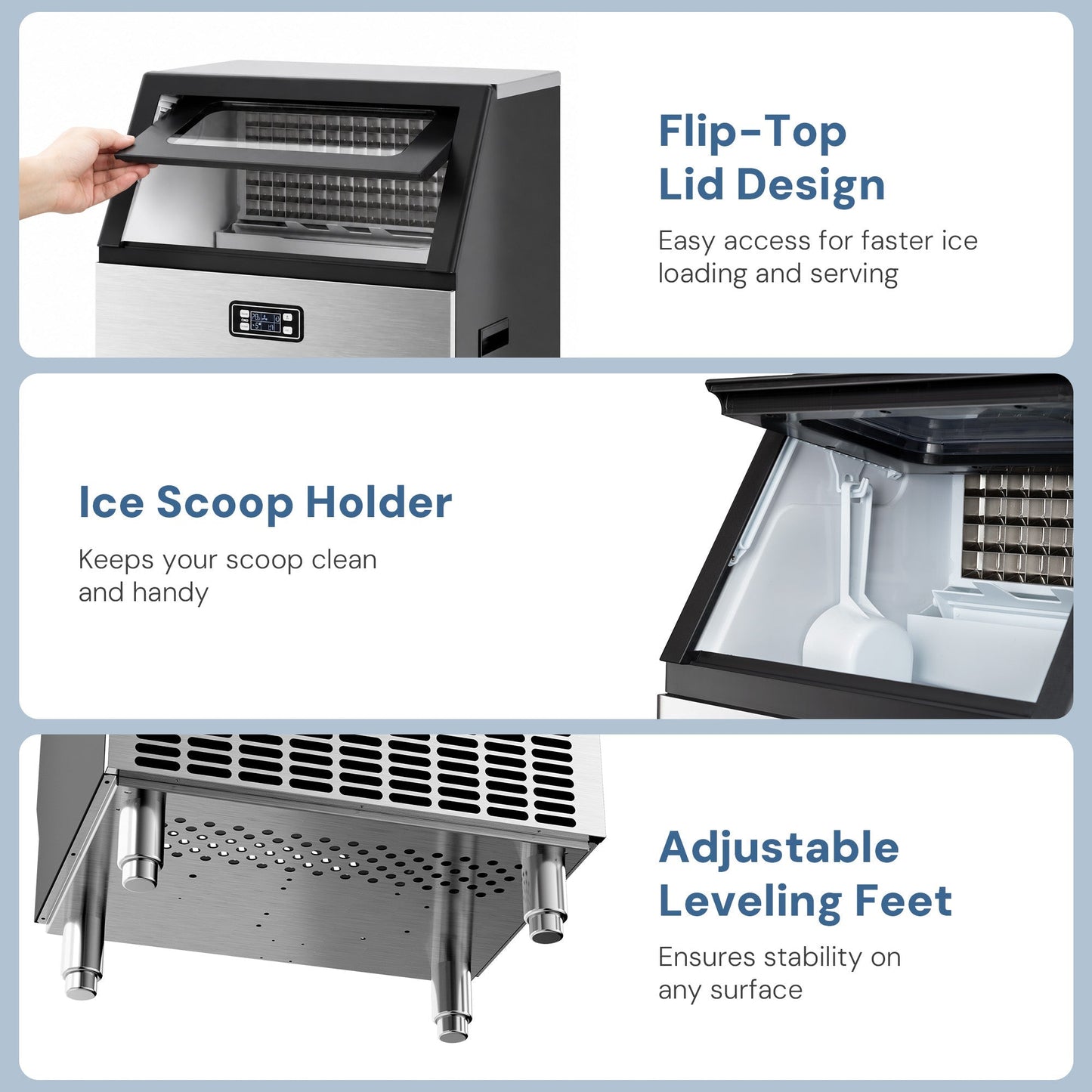 100LBS/200LBS/265LBS  Freestanding Commercial Ice Maker Z5845A