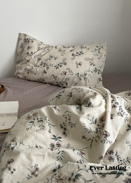 Cottage Floral Bedding Set / Orange Beige
