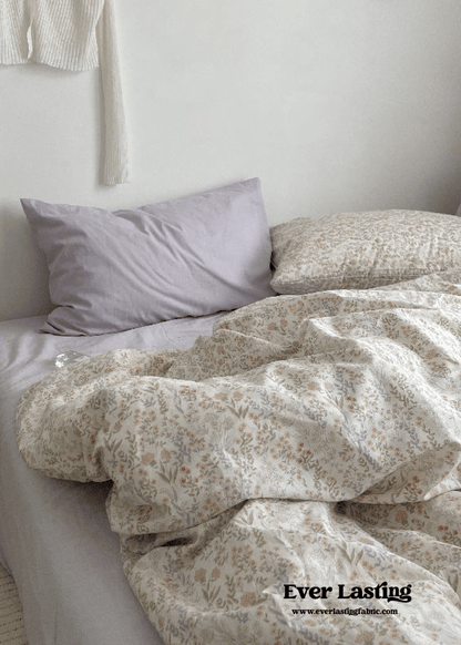 Cottage Floral Bedding Set / Dusty Purple