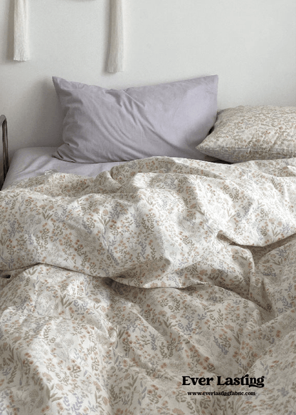 Cottage Floral Bedding Set / Orange Beige