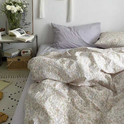 Cottage Floral Bedding Set / Orange Beige