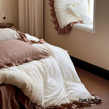 Cottage Inspired Ruffle Bedding Set / Ash Blue