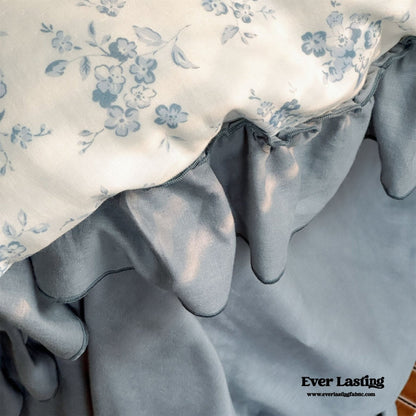Cottage Inspired Ruffle Bedding Set / Brown