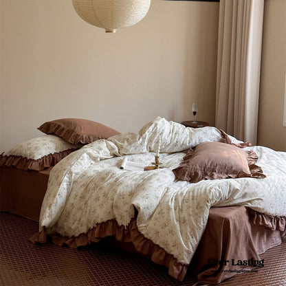 Cottage Inspired Ruffle Bedding Set / Soft Blue