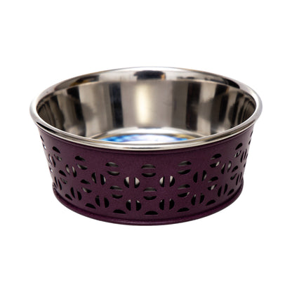 Country Living Set of 2 Stainless Steel Dog Bowls – Farmhouse Style, Ideal for Small to Medium Dogs