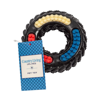 Country Living 'Tire of Fun' TPR Textured Dog Chew Toy - Durable, Non-Toxic, and Interactive Playtime for Dogs