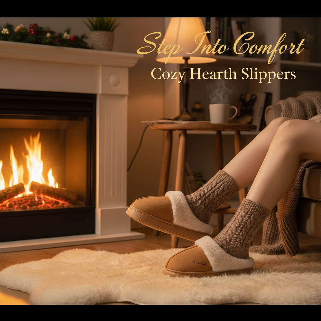 Cozy Hearth Slippers | Faux-Fur Lined Suede Home Slippers