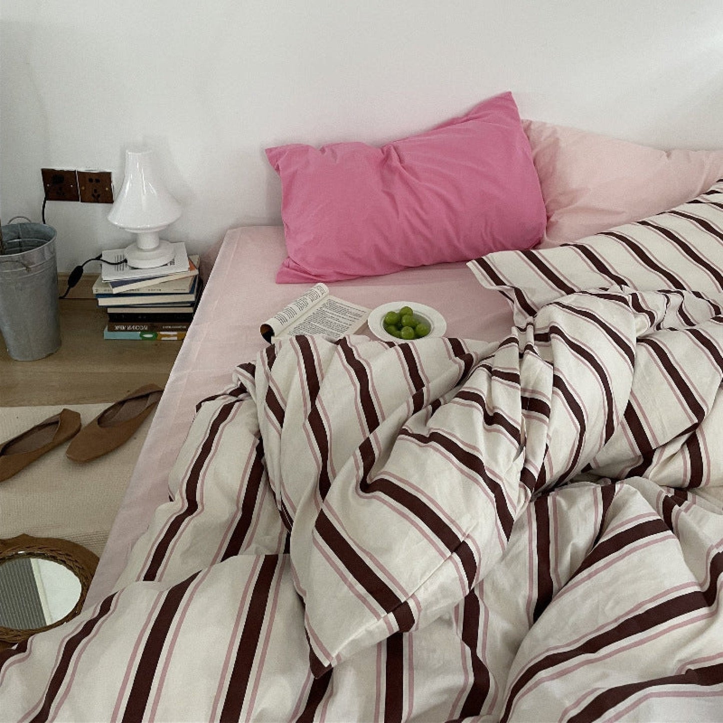Cozy Washed Cotton Striped Pillowcases