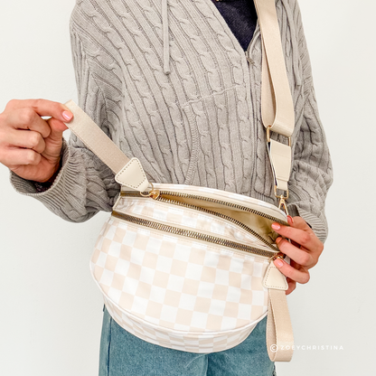 Chic & Spacious Checkered or Camo Crossbody Bag – 5 Glam Colors