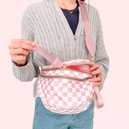 Chic & Spacious Checkered or Camo Crossbody Bag – 5 Glam Colors