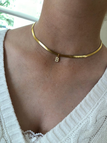 cz initial pendant necklace