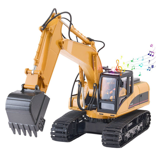 Remote Control Excavator Toy 15 Channel 1:14 Scale RC Excavator Digger for Kids