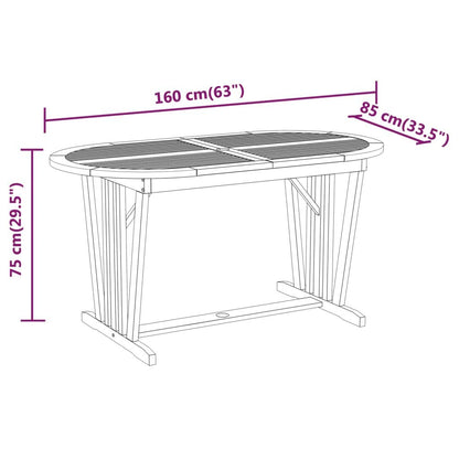 Garden Dining Set Reddish-brown Solid eucalyptus wood 7 Piece Set