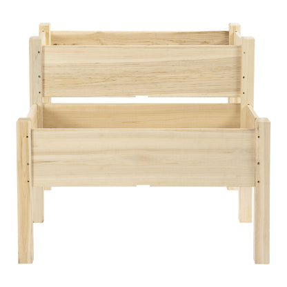34"x34"x28" 2-Tier Raised Garden Bed Wooden Planter Box for Backyard, Patio to Grow Vegetables, Herbs, and Flowers