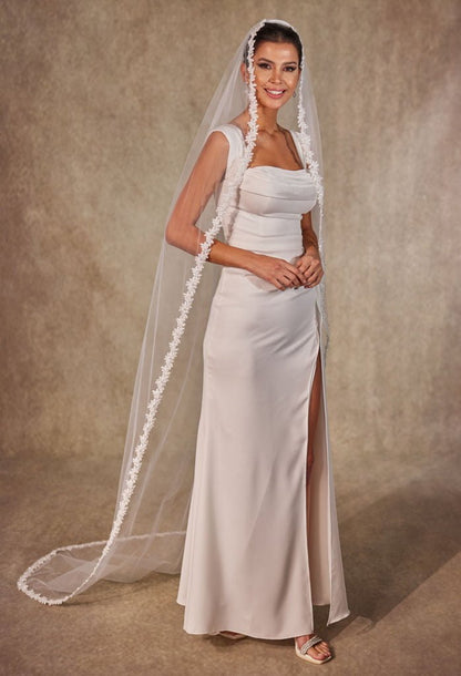Flower Lace Bridal Veil- D216