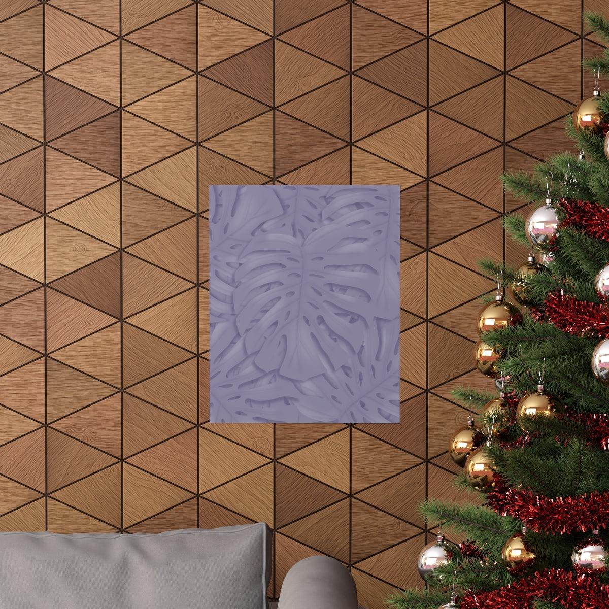 Violet Monstera Botanical Print – Unframed Wall Art